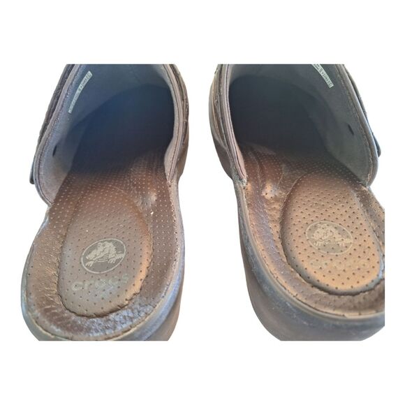 Crocs Cobbler Quilt Women's Size 9 Brown Leather Platform Clog Shoes Comfort - Picture 11 of 15